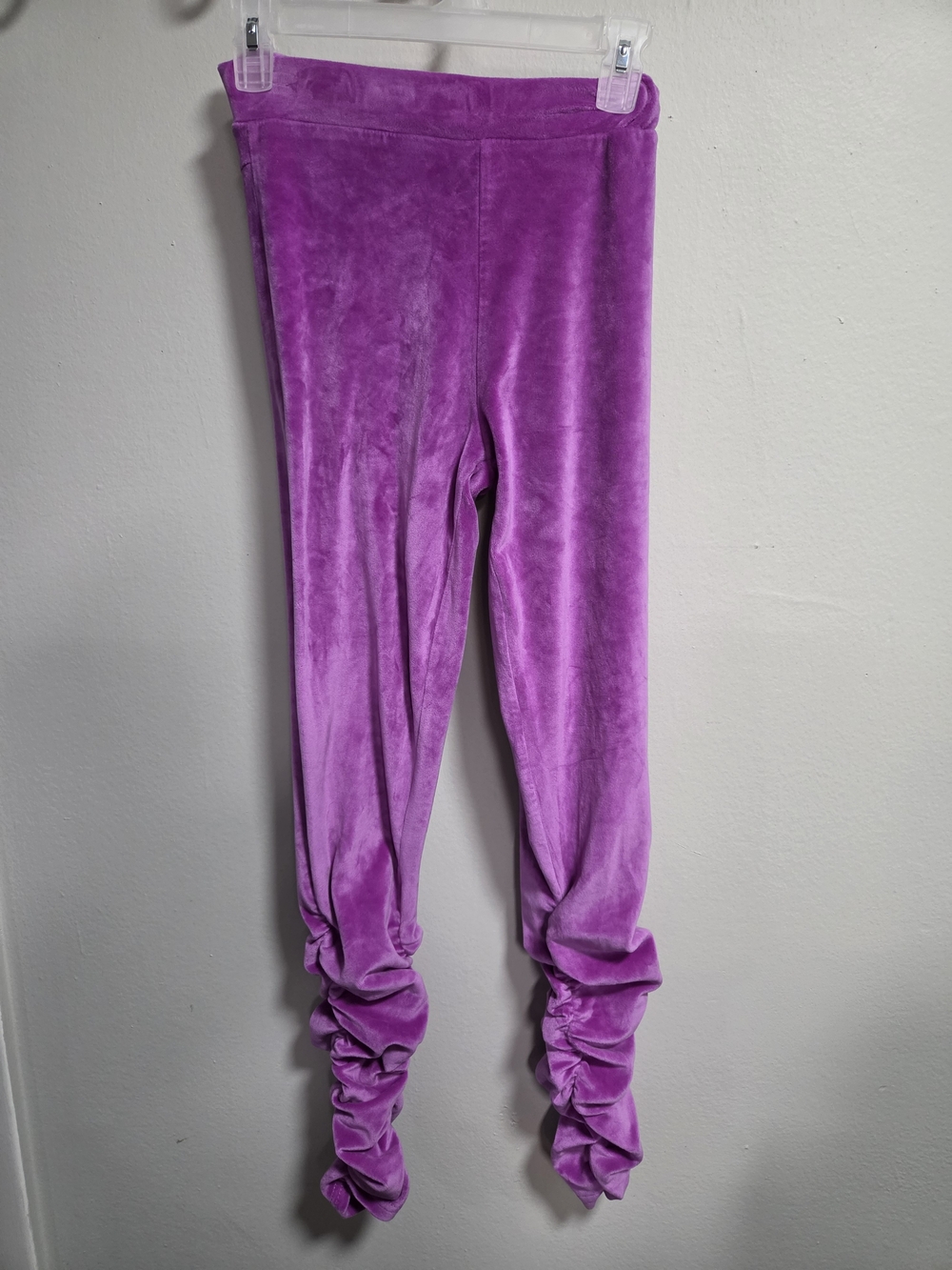 Women’s Purple Velvet Stacked Leggings Y2K Lounge Pants